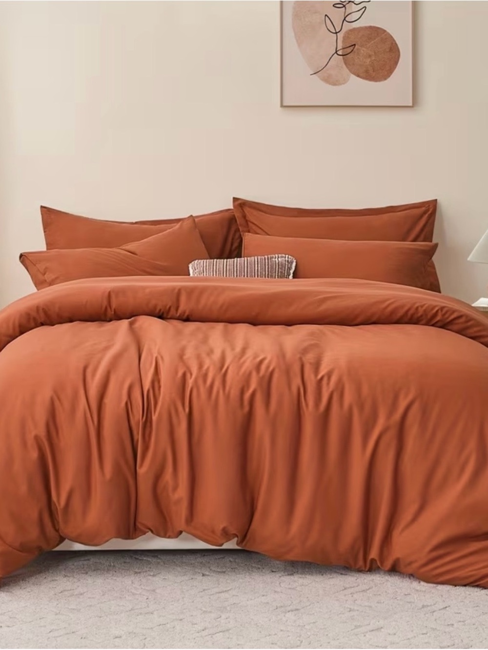 Rust Solid Duvet Cover King Bedding - Picture 2 of 4